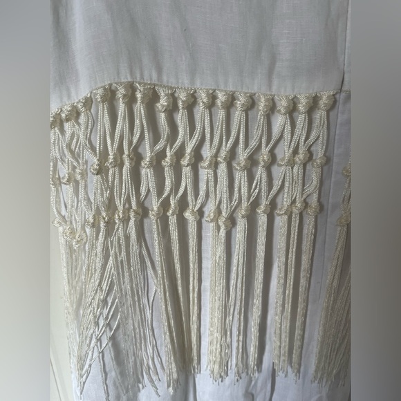 Fabiana Filippi linen dress with fringes size 14/L - Picture 10 of 16
